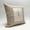 linen botanical pillow - oatmeal