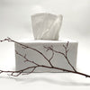 white linen tissue cover- rectangular