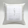 linen botanical pillow - white