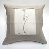 linen botanical pillow - oatmeal