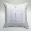 linen botanical pillow - white