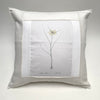 linen botanical pillow - white