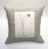 linen botanical pillow - oatmeal