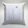 linen botanical pillow - white