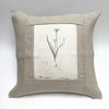 linen botanical pillow - oatmeal