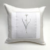 linen botanical pillow - white