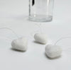 set of 3 felted wool hearts (in cotton bag)