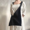 black linen tote