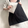 black linen tote