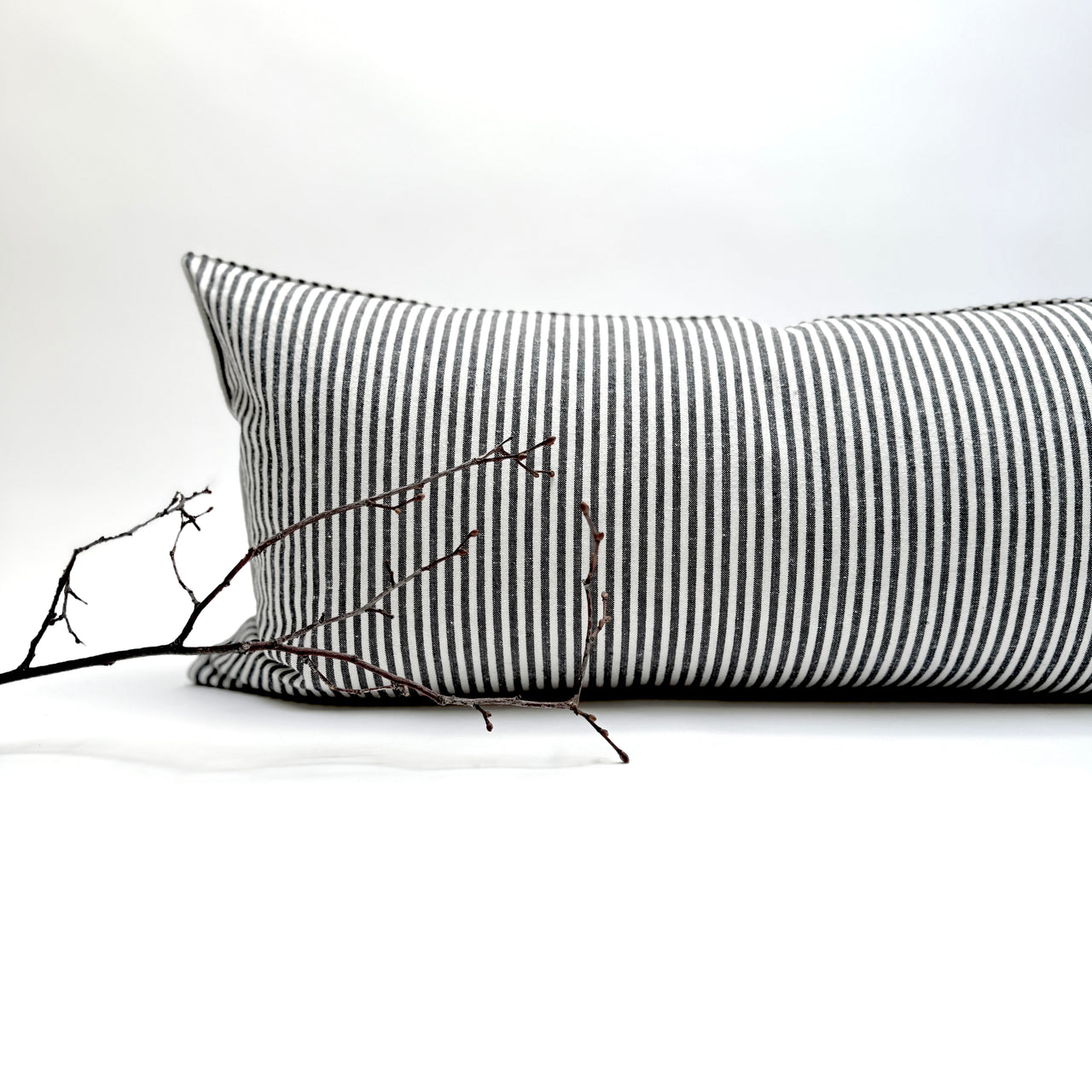 hemp and cotton ticking pillow