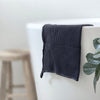 pearl knit hand towel- charcoal