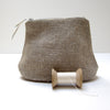 oval bottomed case - raw linen