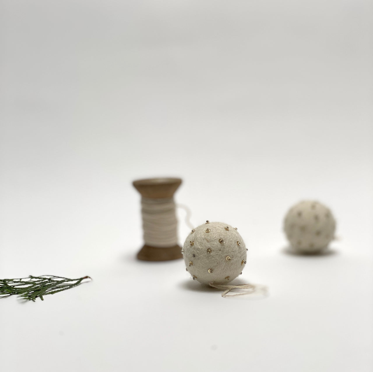 studded felt ball ornament