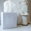 white linen tissue cover - square