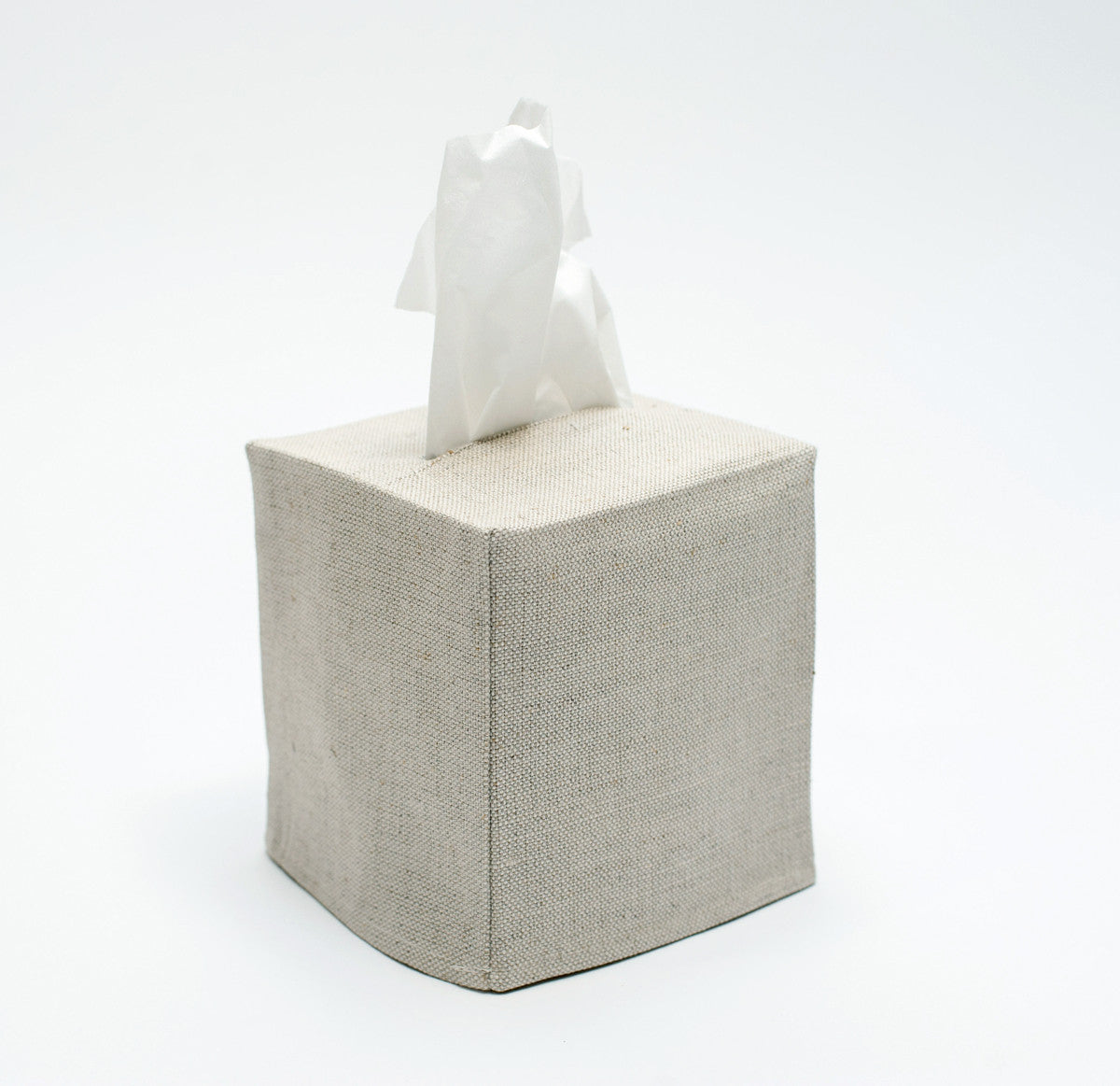 oatmeal linen tissue cover- square