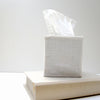 white linen tissue cover - square