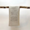 linen towel with proust questionnaire (dark)