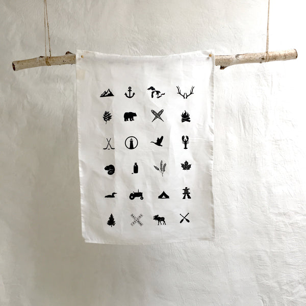 white linen tea towel with housekeeping definition pi'lo