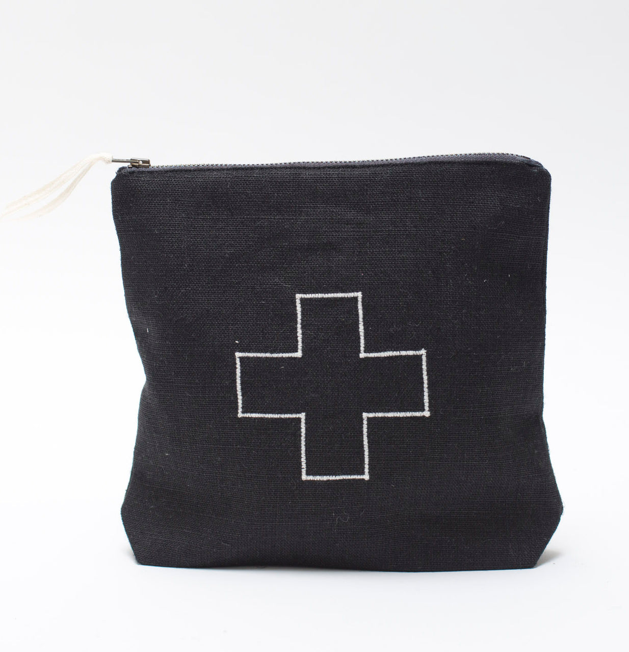 black linen ditty bag