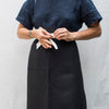 linen half apron (black)