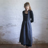 smocked full apron (black)