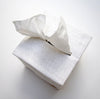 white linen tissue cover - square