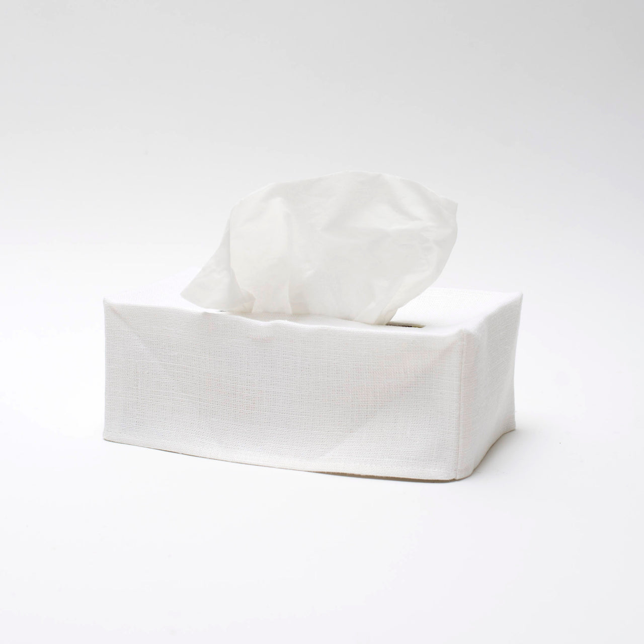 white linen tissue cover- rectangular