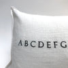 alphabet pillow - white