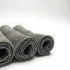 black linen waffle towels