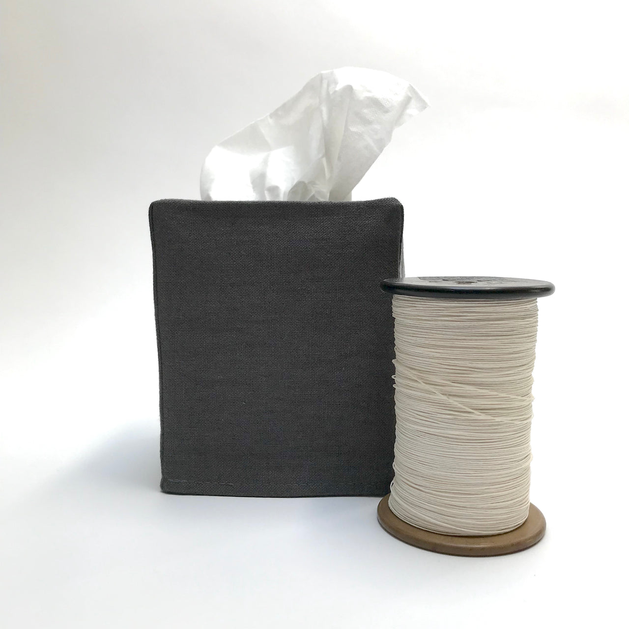 charcoal linen tissue cover