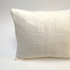 applique wool pillows. cream cross