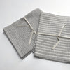 linen striped towels - grey