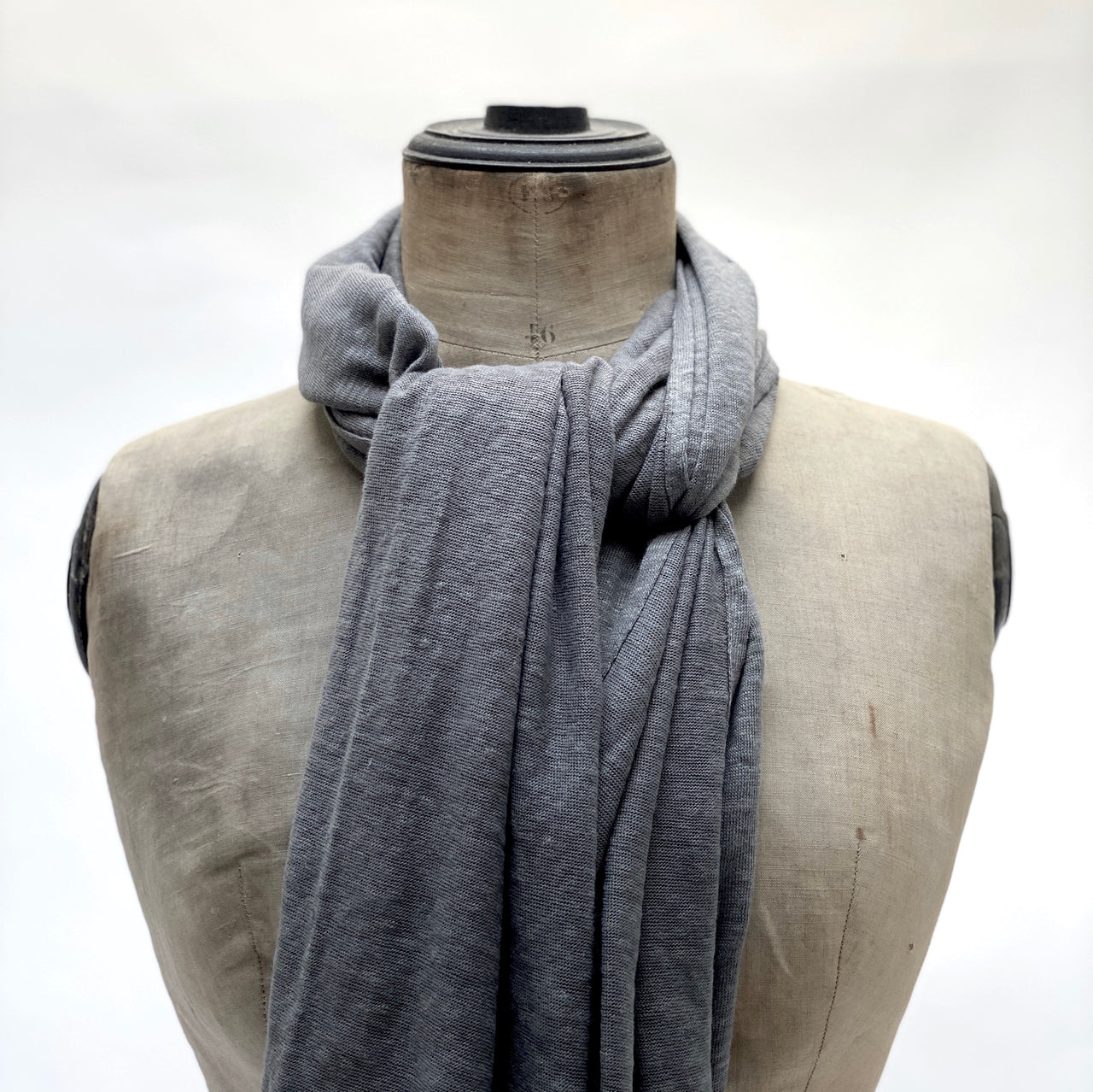 knit linen shawl (grey)