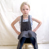 kids smocked apron (dark)