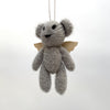 knit bear with wings- grey