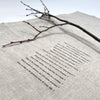 linen towel with proust questionnaire (dark)
