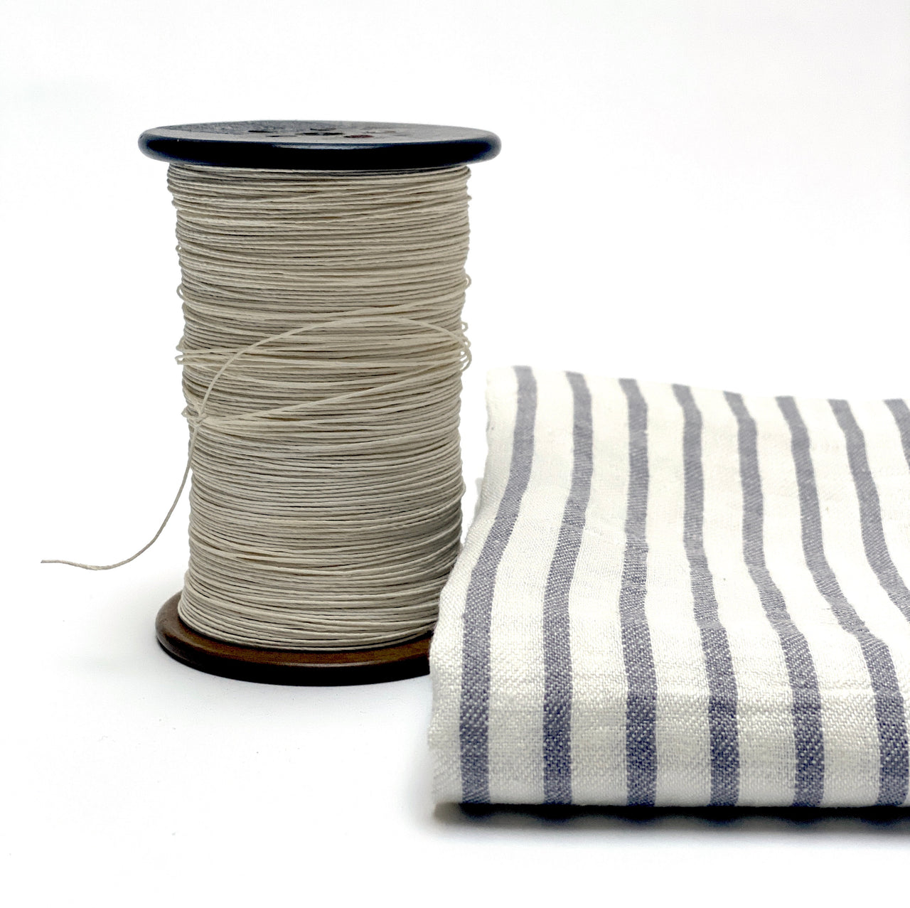 linen striped towels - grey
