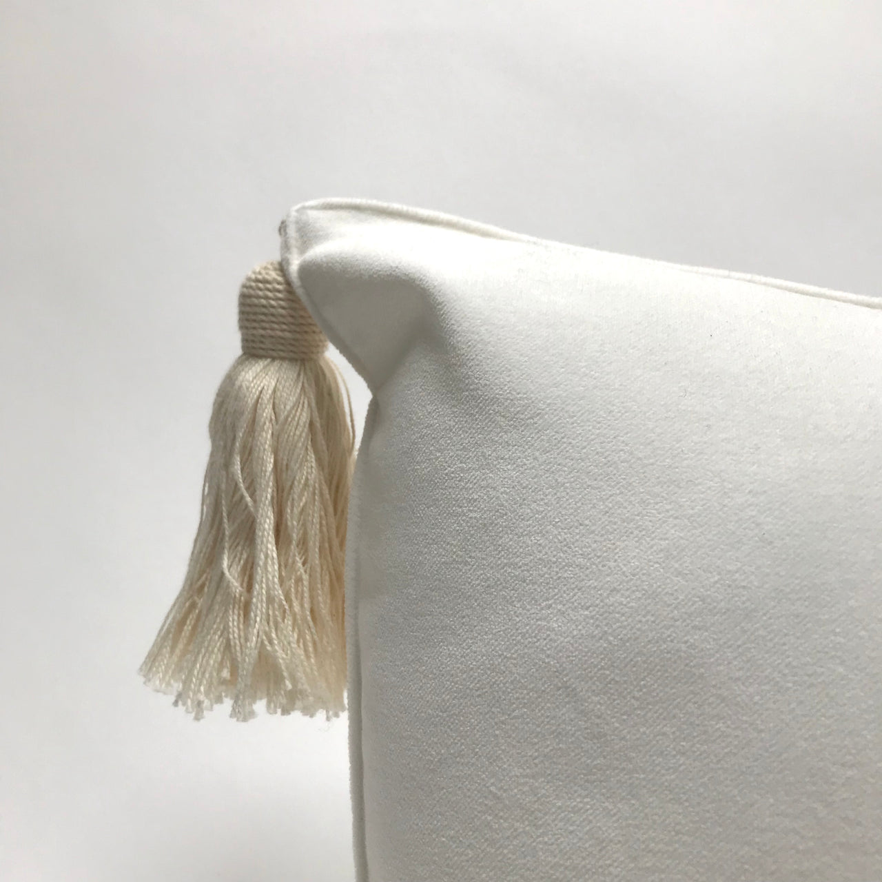 velvet pillow with tassels