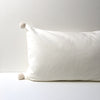 velvet pillow with pom poms