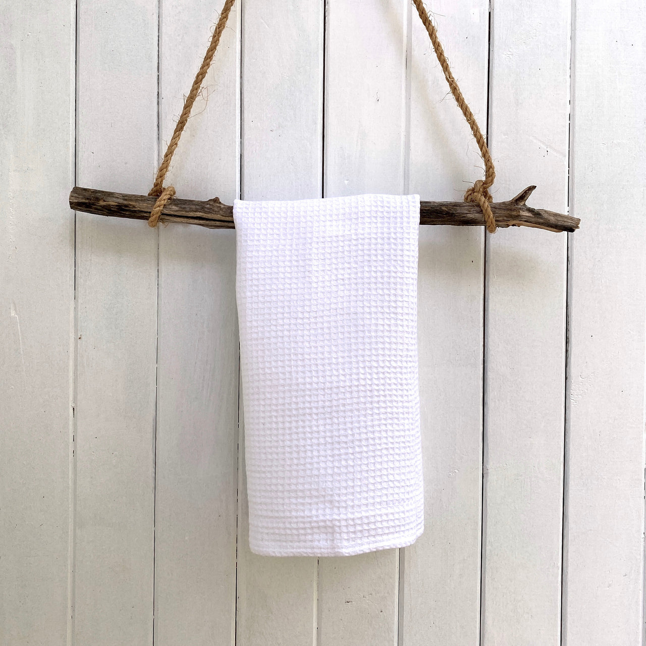 white linen waffle towels