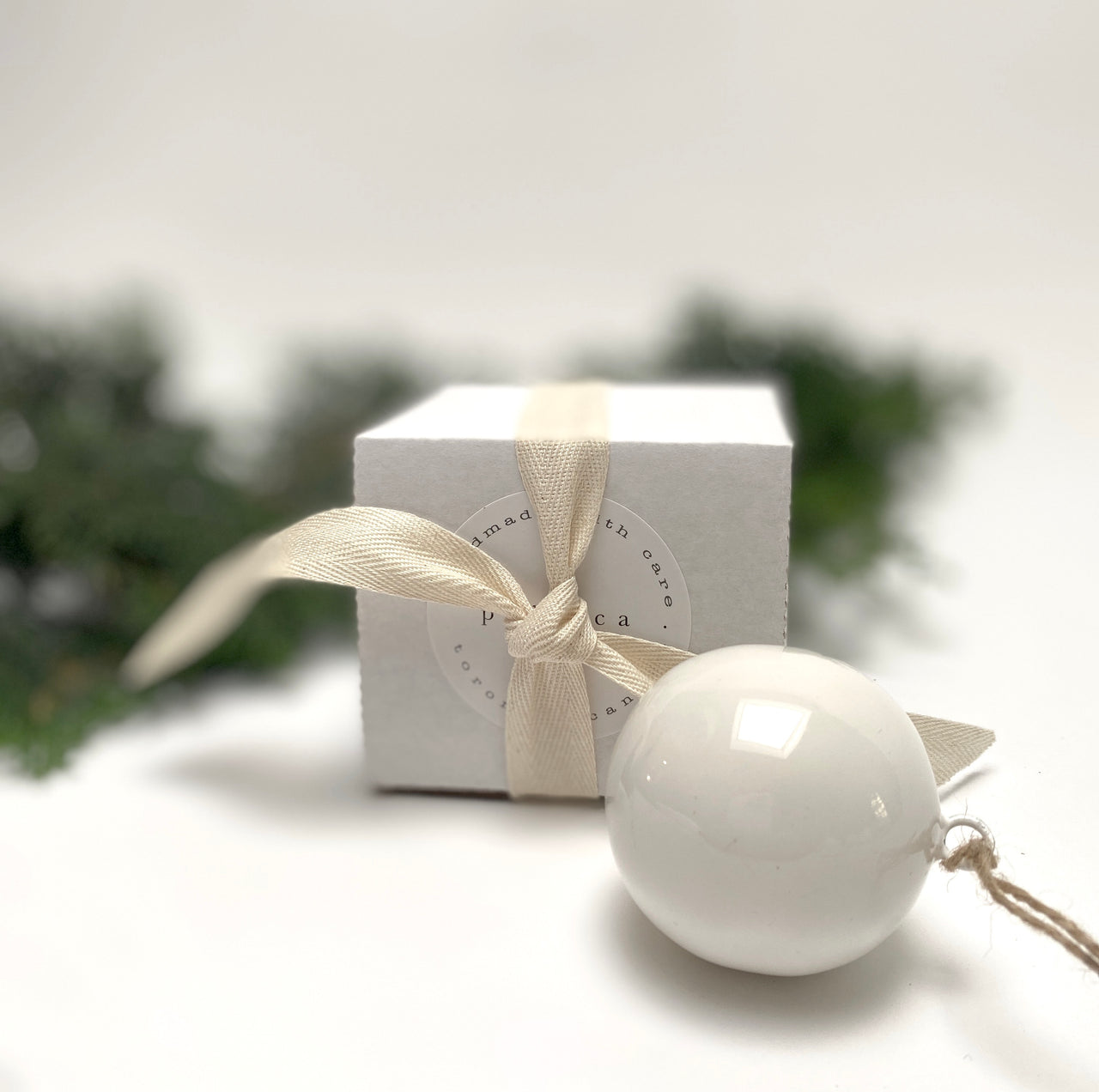 enamel ball ornament - in a box