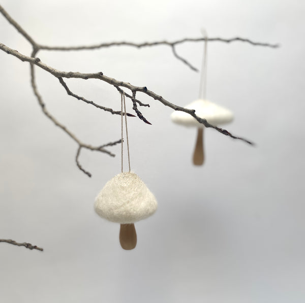 mushroom ornaments (set of two)