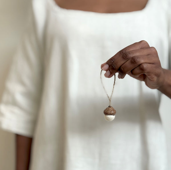 felt acorns (with string)