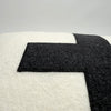 applique wool pillows. cream with black cross