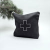 black linen ditty bag