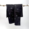 herb tea towel - hemp and cotton - black