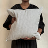 hemp and cotton ticking pillow