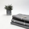 herb tea towel - hemp and cotton - charcoal