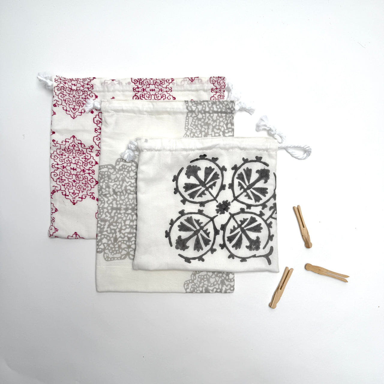 printed bags (set of 3 )