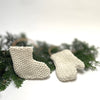 knit mitten and sock ornaments